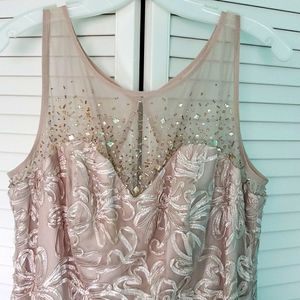 COPY - Beaded long formal dress with sheer wrap